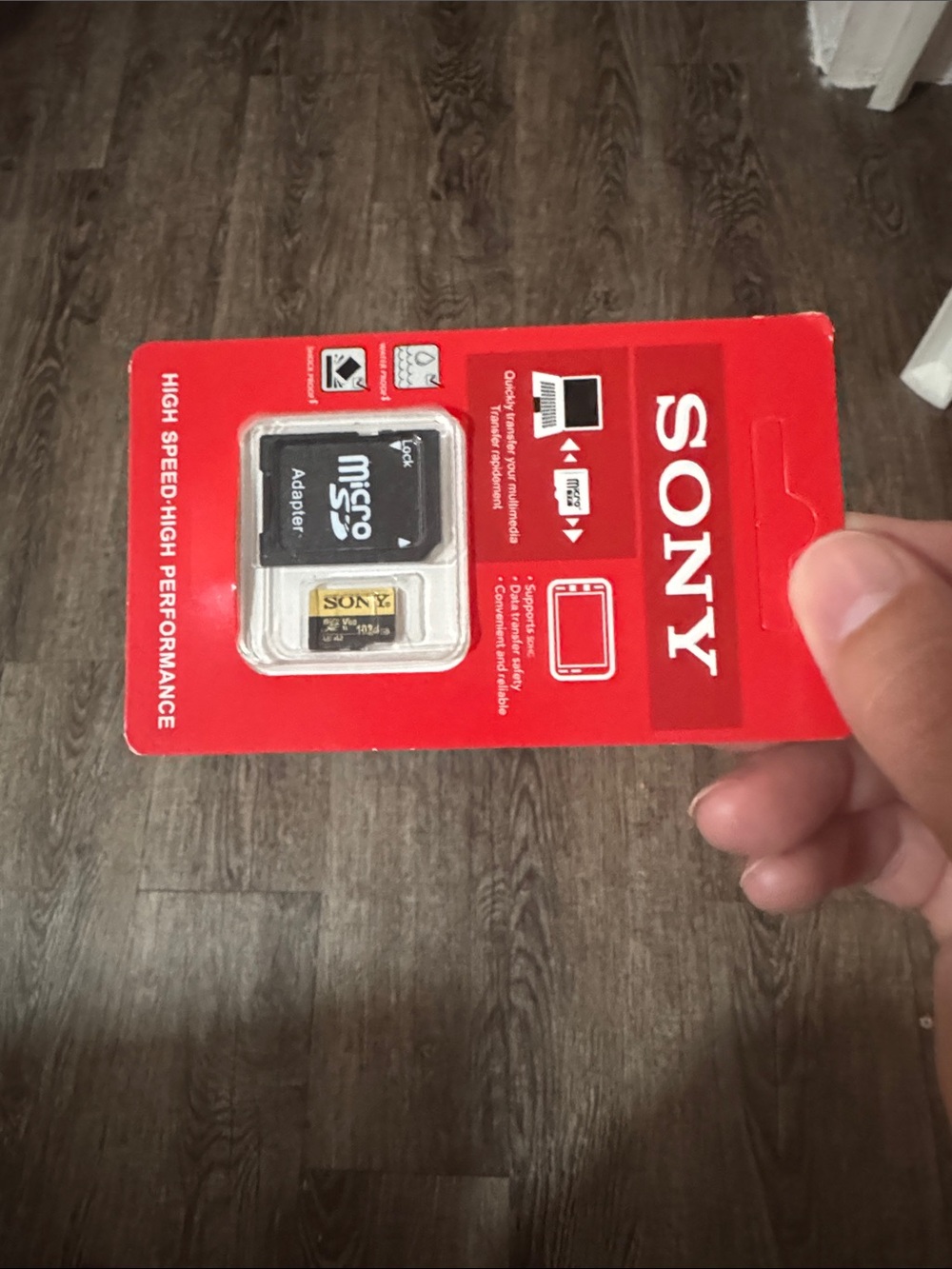 Sony microSD Adapter and Memory Card - Red Packaging with Black Adapter